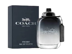Coach men's perfume bottle and packaging on a white background