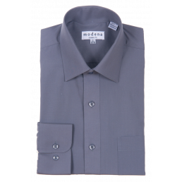 Modena - Dress Shirt - Classic Fit - Poplin - Charcoal
