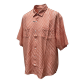 Red patterned shirt on a white background
