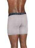 Gray boxer briefs with a blue waistband featuring the JOCKEY logo on a plain background.