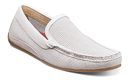 Florsheim White Oval Perf Driver Shoes