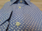 Tallia Big and Tall dress shirt in white with blue rings and paisley accents at Lil johns big and tall