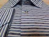 Tallia white striped long sleeve sports shirt with many detail accents at lil johns big and tall