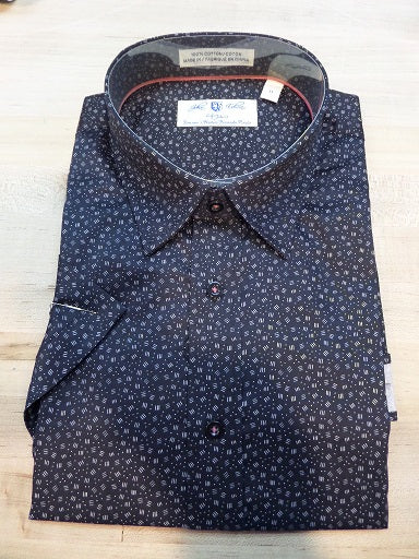 Easy-iron Shirt - Black/patterned - Men