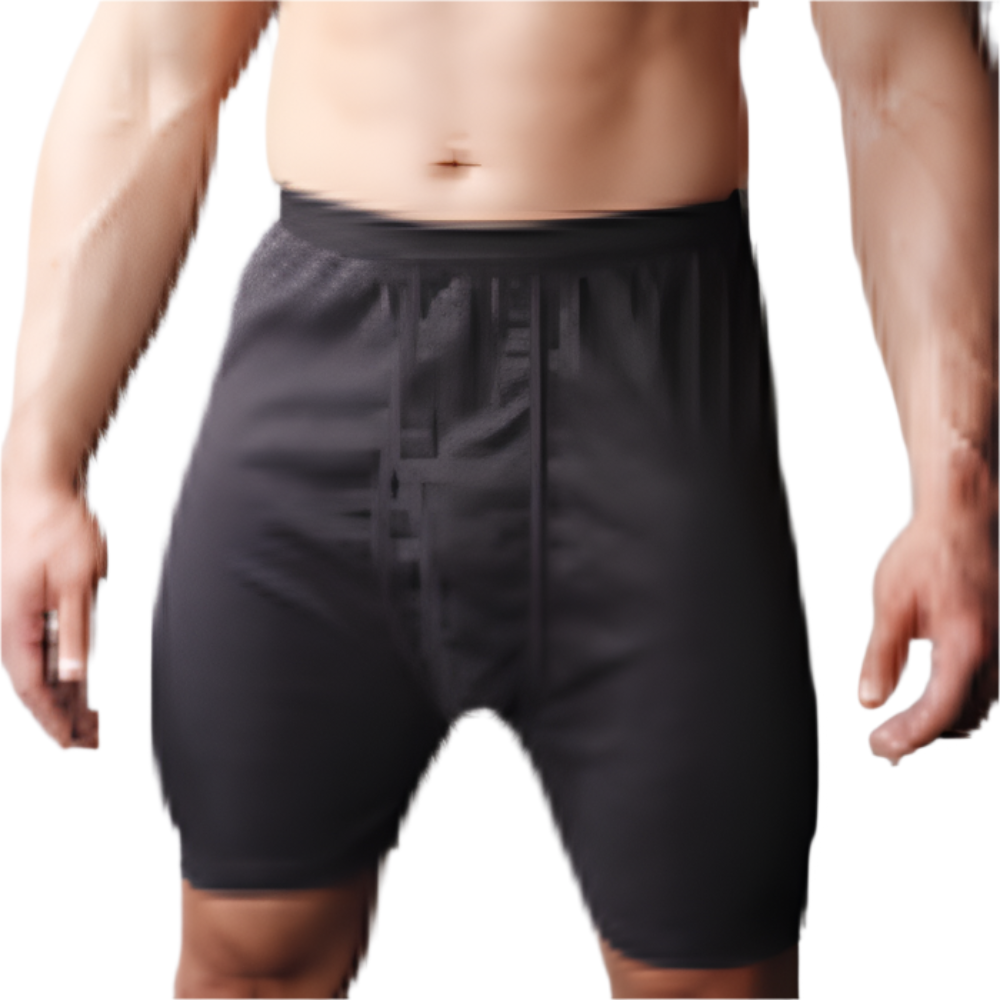 This image features the Players / Christopher Hart Cotton Mid-Length Brief, showcased in a versatile black color. The brief is designed with a focus on comfort and practicality, crafted from 100% combed cotton for a soft, lustrous finish.