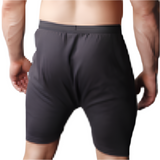 black mid length brief back view