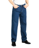 grand river jeans on a model with white backdrop