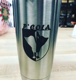lil johns big and tall own john edwin label pensacola pelican 20oz stainless steal tumbler witn engraved pensacola pelican 