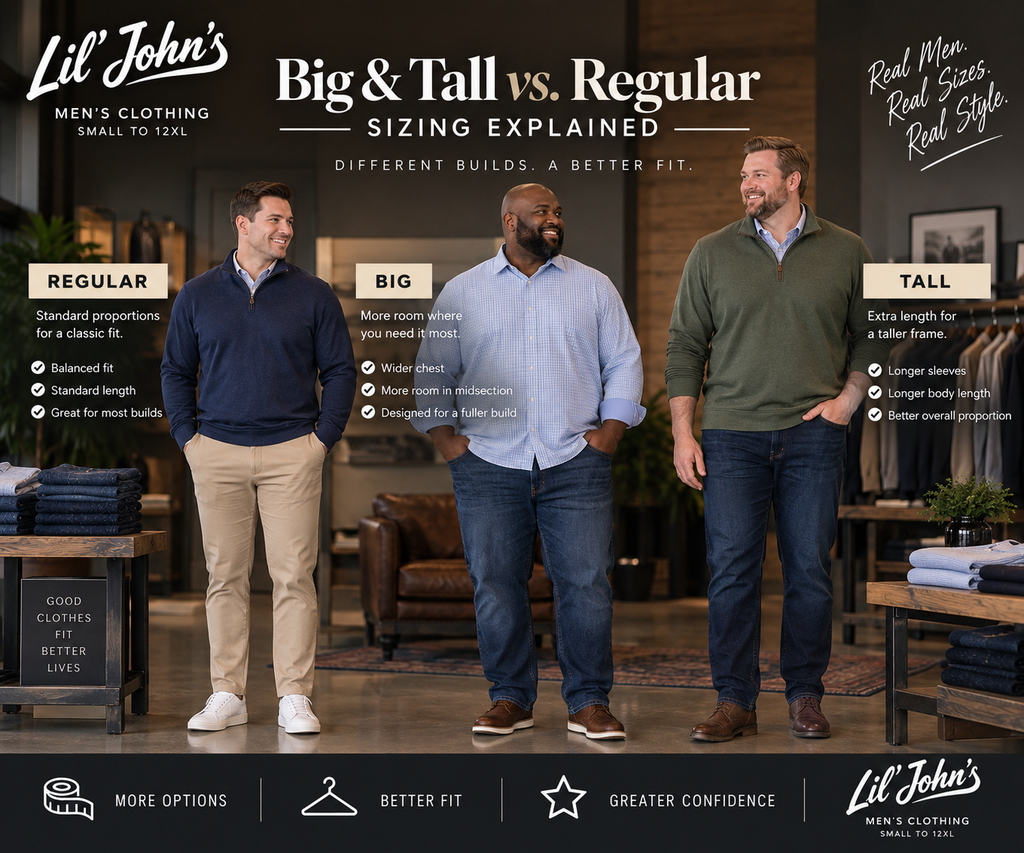 Big & Tall vs. Regular Sizing Explained | Lil’ John's
