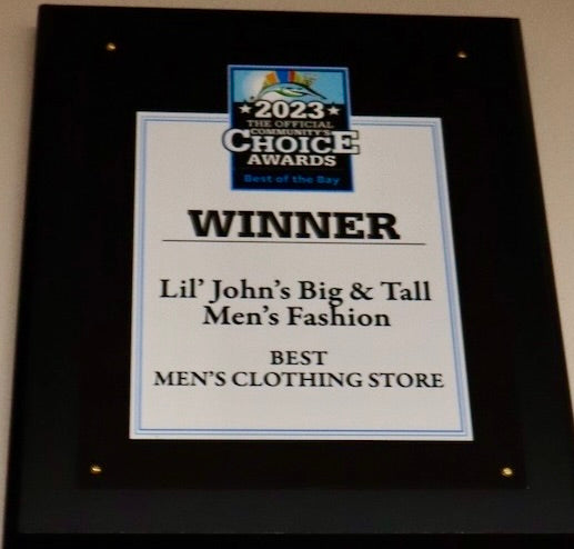 Thank you for Voting us the Best Men's Clothing Store 2023