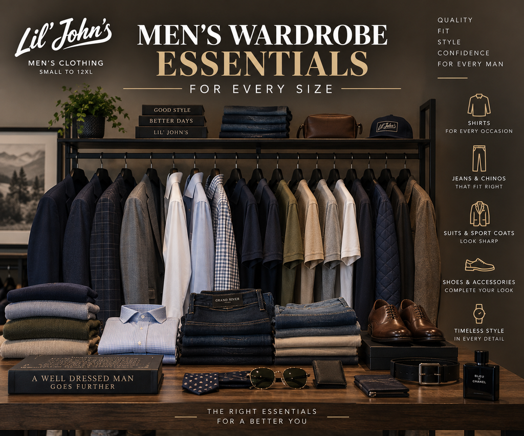 Men’s Wardrobe Essentials for Every Size | Lil’ John’s