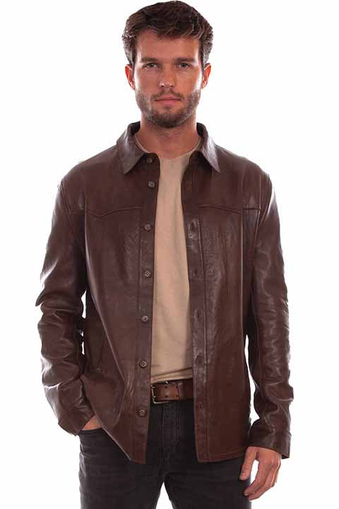 Scully-Leather Shirt Jacket