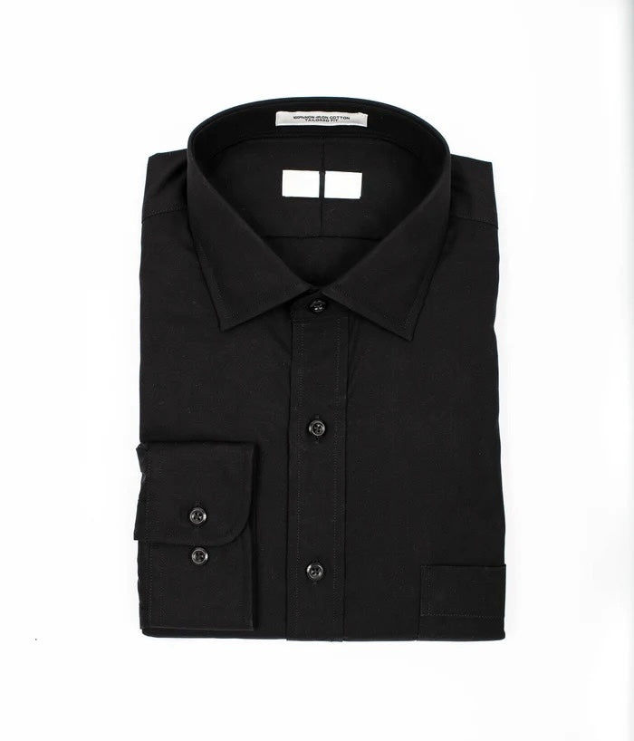 John Edwin  - Pinpoint - Non-Iron 100% Cotton - Dress Shirt - Black