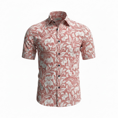 floral shirt on invisible mannequin 