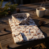 santa sleigh shirt on out door wood table 