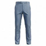 Light blue checkered dress pants on a white background