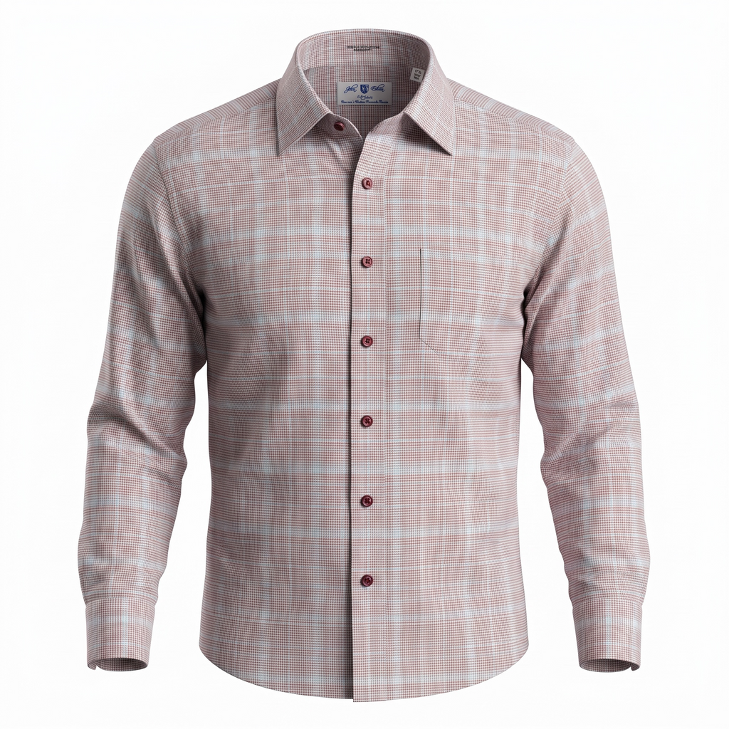 John Edwin- Red/Blue/Lavender-Muted Mixie non Iron - LS Dress Shirts