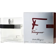Ferragamo men's perfume bottle and packaging on a white background