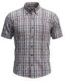 Plaid short-sleeve shirt on a white background