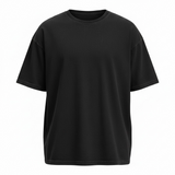 Black t-shirt on a white background