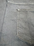 Close-up of a dark blue denim pocket on a jacket