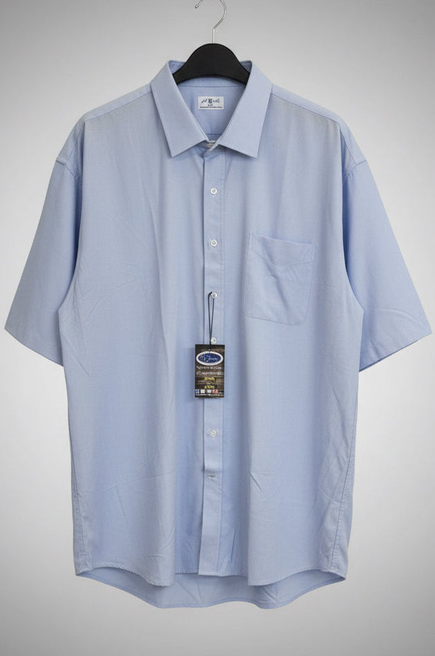 John Edwin - S/S  Sports Shirt - Blue nail head