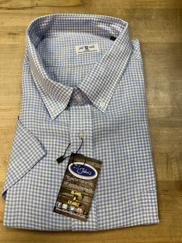 John Edwin - Checkered Linen - S/S Shirt