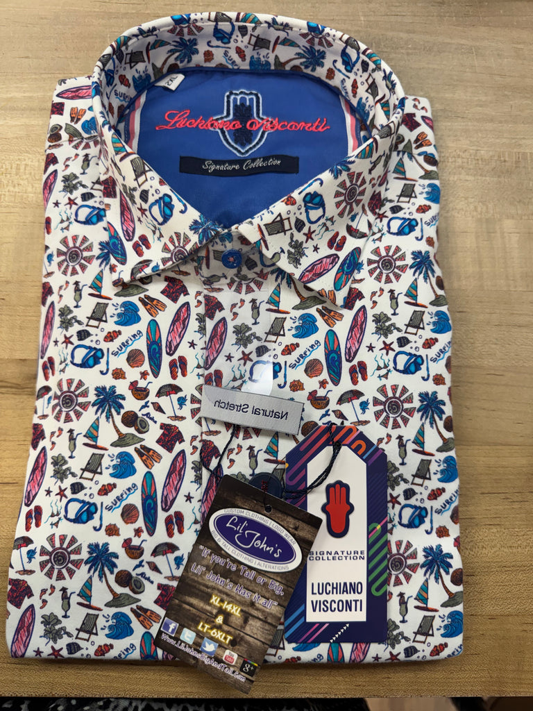Luchiano Visconti SS Beach Themed Shirt