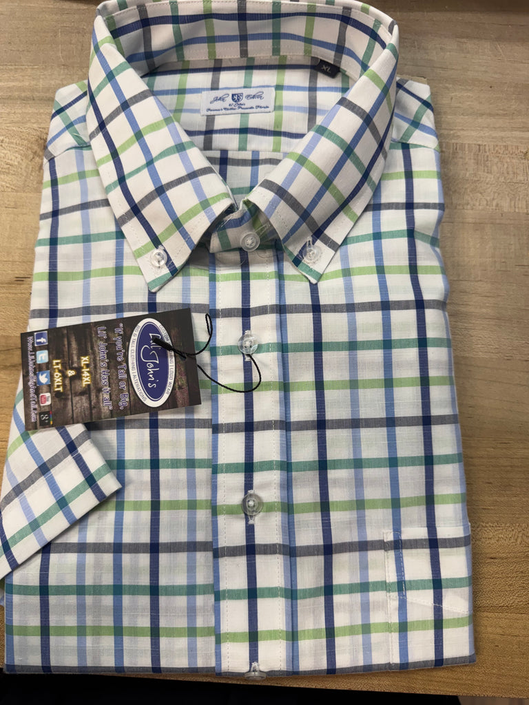 John Edwin SS plaid shirt