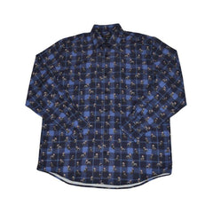 Jon Randall - Black Labs Plaid - Navy - LS Sports Shirt - Christmas Themed