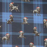Jon Randall - Black Labs Plaid - Navy - LS Sports Shirt - Christmas Themed