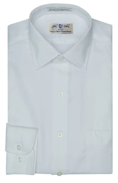 John Edwin - White - Royal Oxford - Men’s Non-Iron 100% Cotton - Dress Shirt