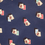 Pattern of playing cards on a blue background
