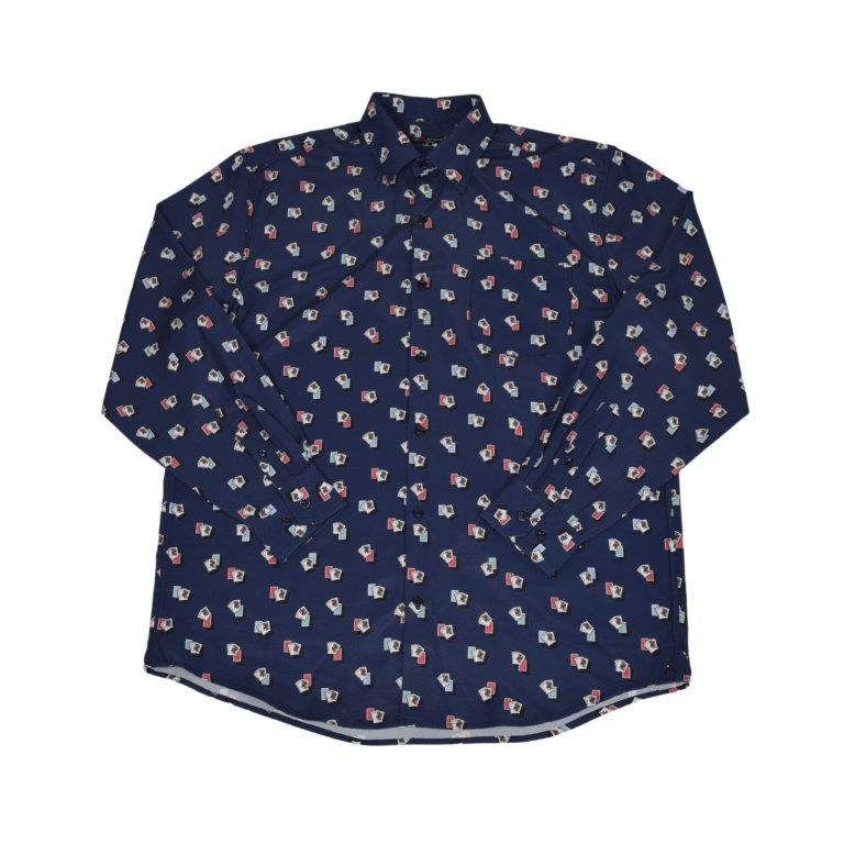 Jon Randall  - Jack of Spades Oxford - Navy - LS Sports Shirt