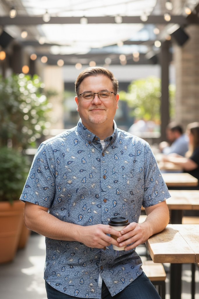 Luchiano Visconti-Seer Sucker popcorn Stretch-Short Sleeve Shirt