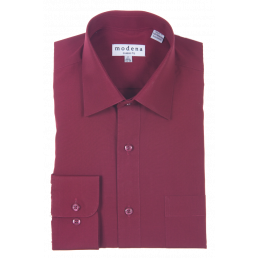 Modena - Dress Shirt - Classic Fit - Poplin - Burgundy