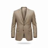 Beige suit jacket on a white background