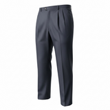 navy pleated pants on a white background