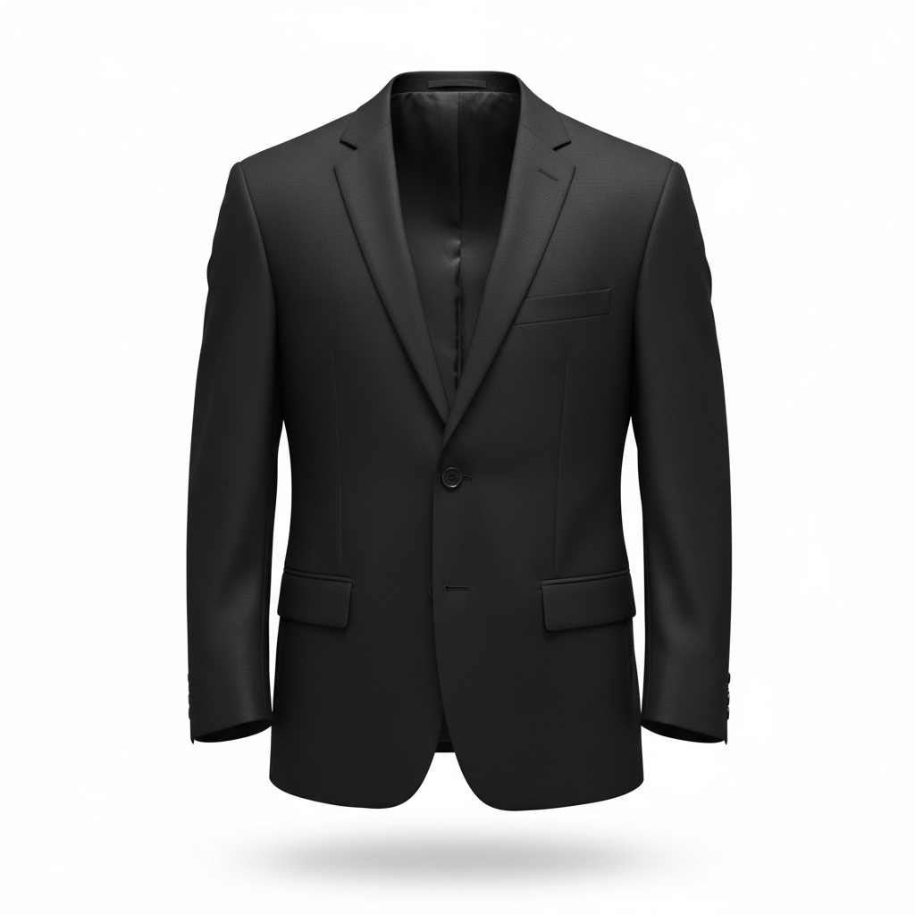 Eisenberg 2 Button Solid Black Suit Separate Coat Black 42R