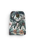 FX Fusion-Island Palm-Square Botton Sports Shirt-Green/Tan