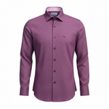 Purple patterned shirt on a white background