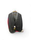 Gray tuxedo jacket on a white background