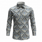 7 Downie St - Blue Pattern - LS Shirt