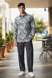 7 Downie St - Blue Pattern - LS Shirt