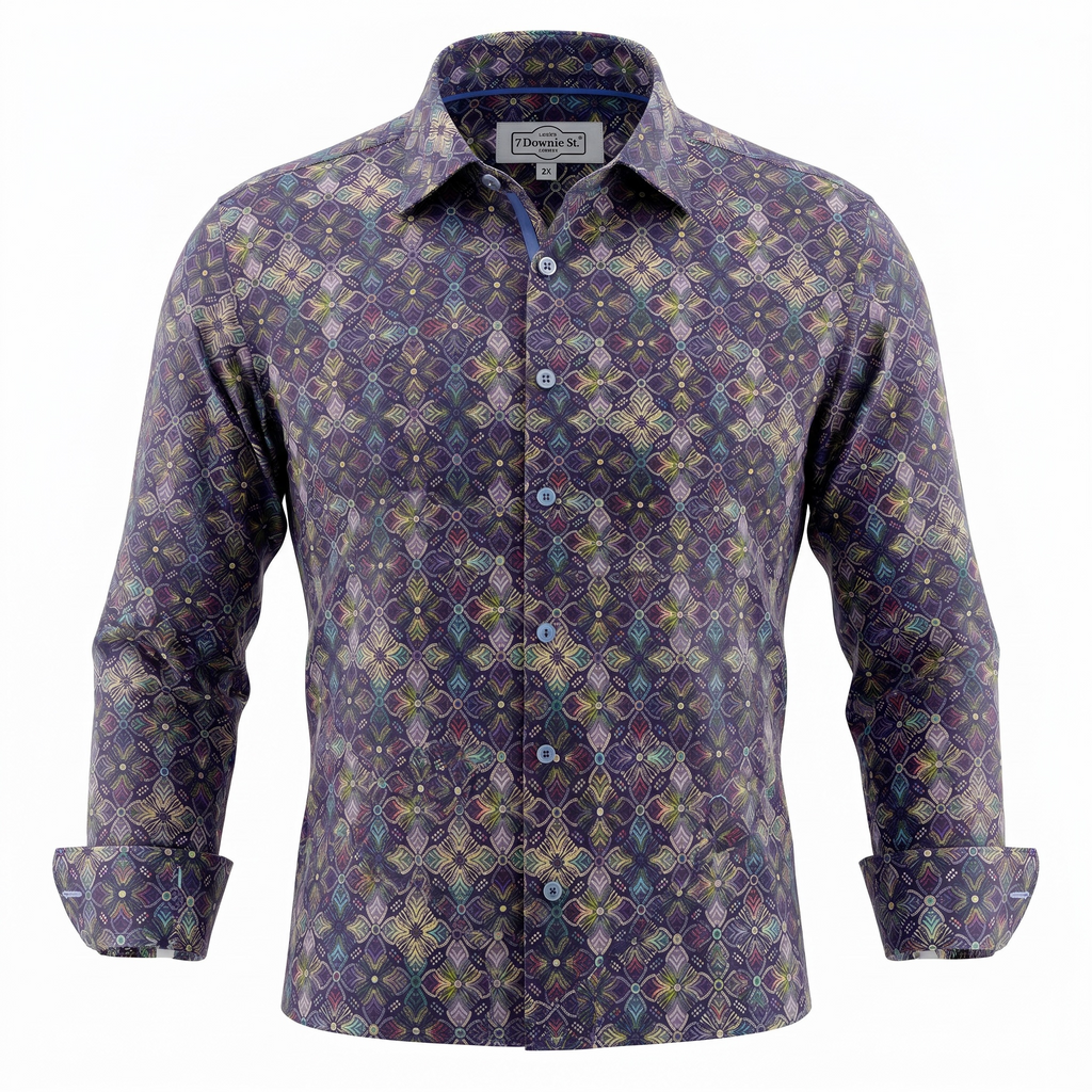 7 Downie St - Multi Pattern - LS Shirt