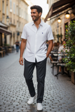 John Edwin - Tan Nailhead - S/S Shirt