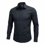 Black dress shirt on a white background