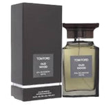Tom Ford Oud Wood perfume bottle and packaging on a white background
