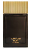Tom Ford Noir Extreme perfume bottle with gold cap on a white background
