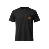 Coal t-shirt with a small orange logo on a white background